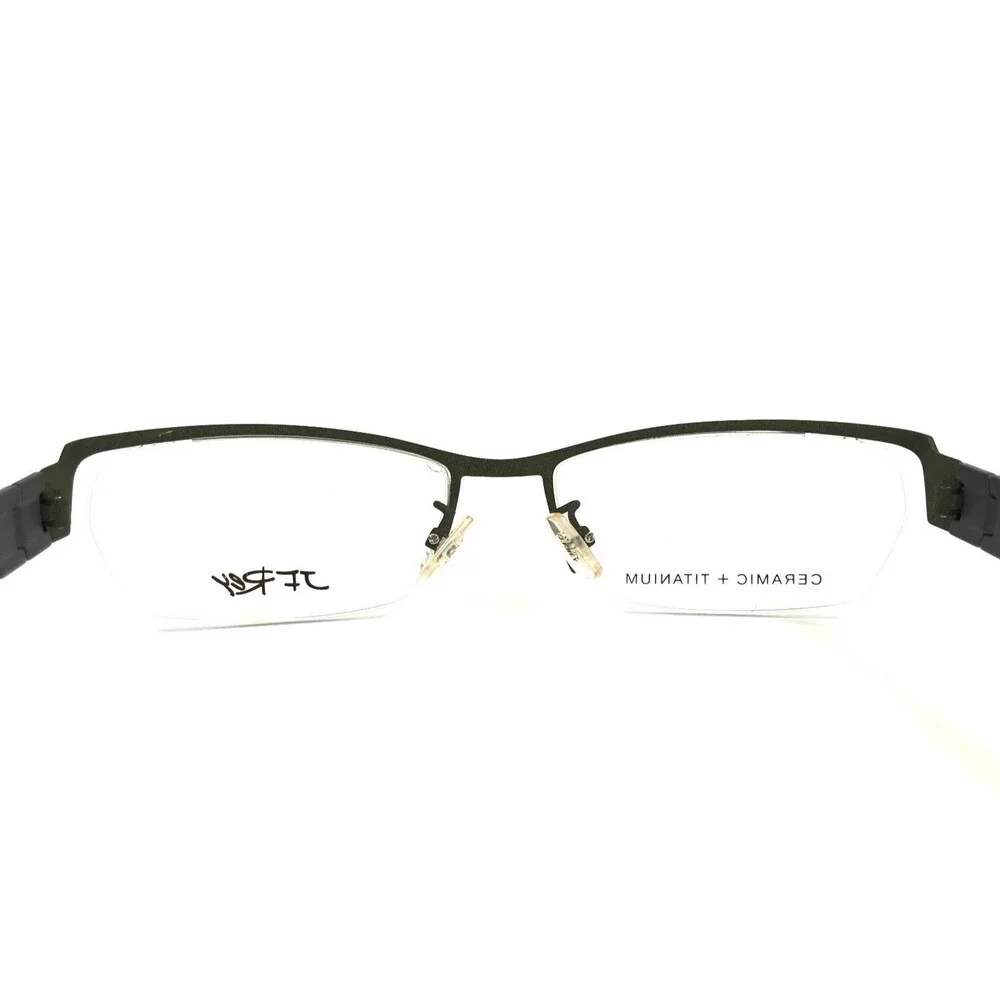 J.F. Rey Eyeglasses Frames JF2582 4500 Gray Green Rectangle Half Rim 55-16-141
